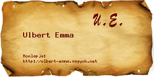 Ulbert Emma névjegykártya